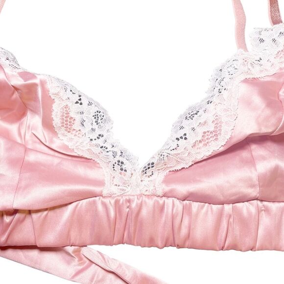 NWT Adore Me Averly Unlined Satin Bralette & Panty Set in Mellow Rose Size Large - Picture 6 of 12